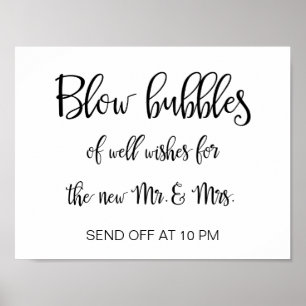 Póster O casamento borbulha caligrafia simples do sinal