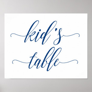 Póster O casamento da mesa do miúdo assina dentro azuis