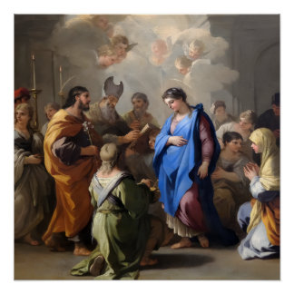 Póster O Casamento da Virgem de Luca Giordano