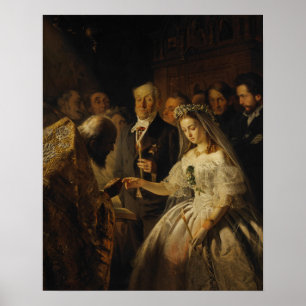 Poster O Casamento Desigual (1862) de Vasily Pukirev