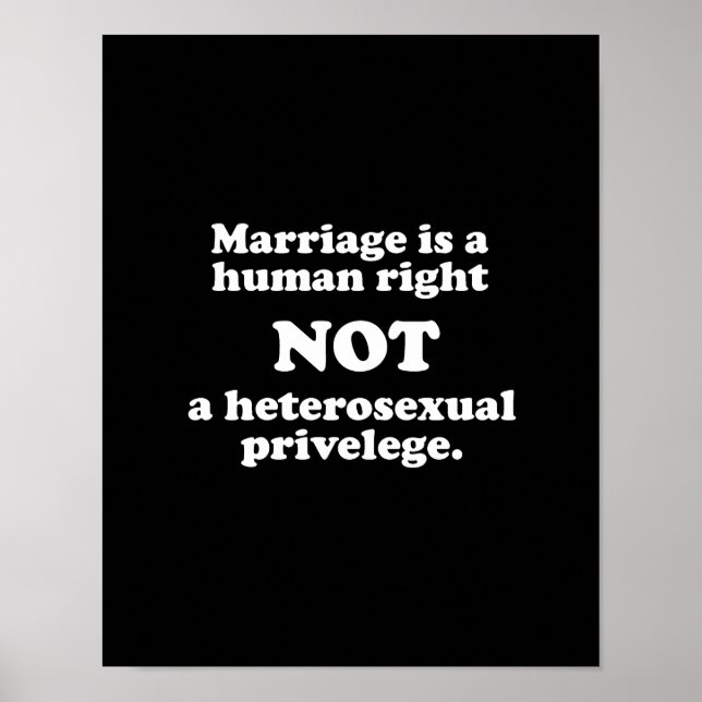 Póster O casamento é um direito humano e não um parceiro  (Frente)