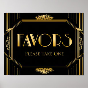 Póster O casamento favorece o art deco do sinal   Gatsby