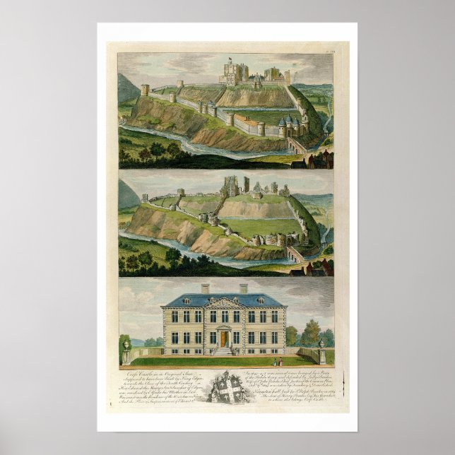 Póster O Castelo de Corfe no seu estado original, como um (Frente)