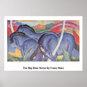 Póster O cavalo azul grande por Franz Marc