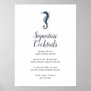 Poster O Cavalo de Mar Azul Signature Cocktail