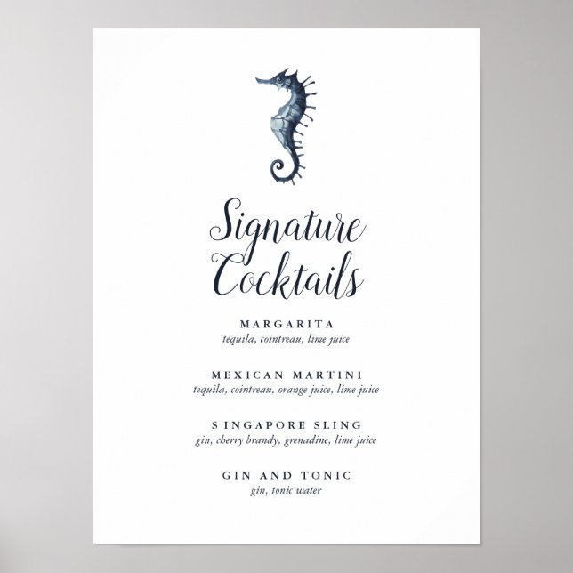 Poster O Cavalo de Mar Azul | Signature Cocktail (Frente)