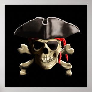 Poster O Caveira Pirata do Jolly Roger