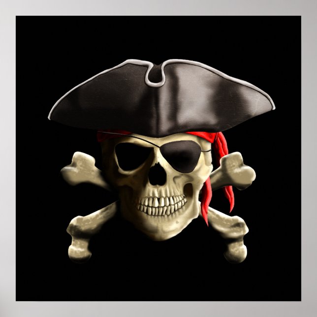 Poster O Caveira Pirata do Jolly Roger (Frente)