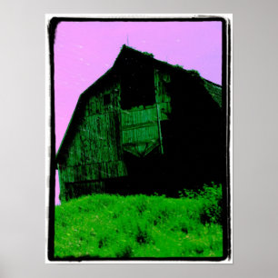 Poster O celeiro com o céu rosa