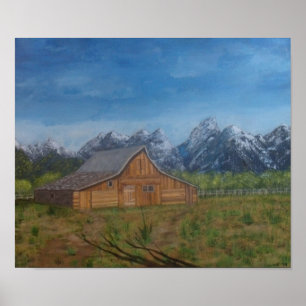 Poster O celeiro de Moulton nos Grand Tetons