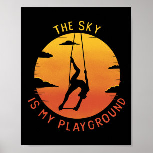 Poster O Céu É Meu Playground Yoga Aéreo Aerialista Esqui