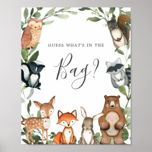 Poster O Chá de fraldas da Woodland adivinha o que há no