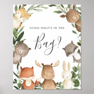 Poster O Chá de fraldas da Woodland adivinha o que há no