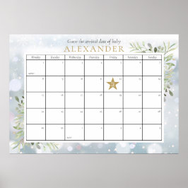 Poster O Chá de fraldas De Folhagem De Inverno Adivinha O