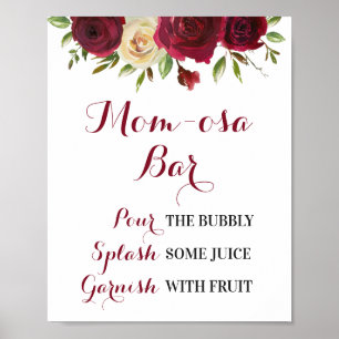 Poster O chá de fraldas do bar de Marsala Borgonha Momos