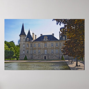 Póster O Chateau Pichon Longueville Baron e lago