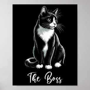 Poster O Chefe Amante de Gato de Smoking Gatinho Dono de 