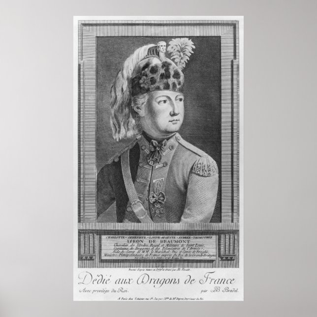 Poster O Chevalier d'Eon como Dragoon, 1779 (Frente)