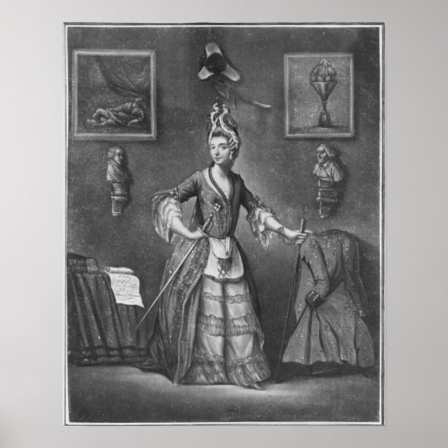 Póster O Chevalier d'Eon, vestido de mulher (Frente)