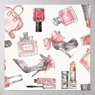 Poster O chique acentua a forma da aguarela de  