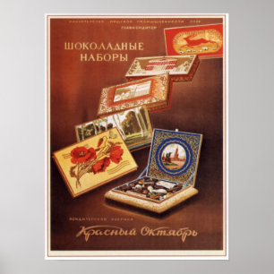 Póster O chocolate soviético de URSS ajusta a propaganda