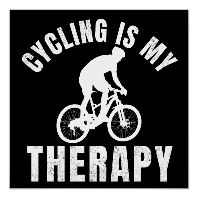 Póster o ciclismo é minha terapia presente engraçado de b (Frente)