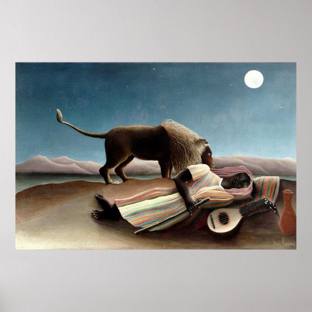 Poster O cigano adormecido de Henri Rousseau (Frente)