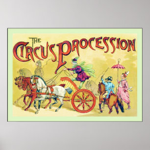 Póster O circo do vintage do ~ da procissão do circo