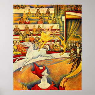 Póster O circo por Georges Seurat, Pointillism do vintage