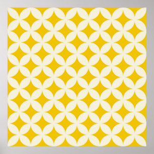 Poster O círculo geométrico forma o branco do padrão sem 