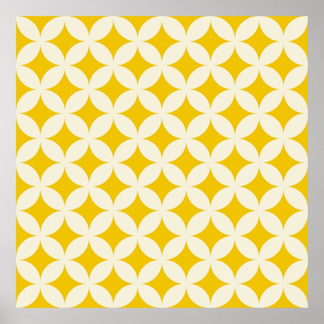 Poster O círculo geométrico forma o branco do padrão sem  (Frente)