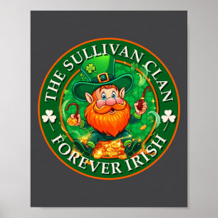 Poster O Clã Sullivan Para Sempre Irlandês Dia de São Pat