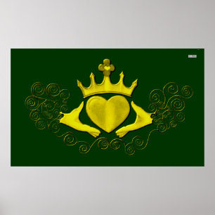 Poster O Claddagh (ouro)