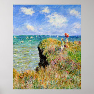Poster O Cliff Caminha Em Pourville Claude Monet