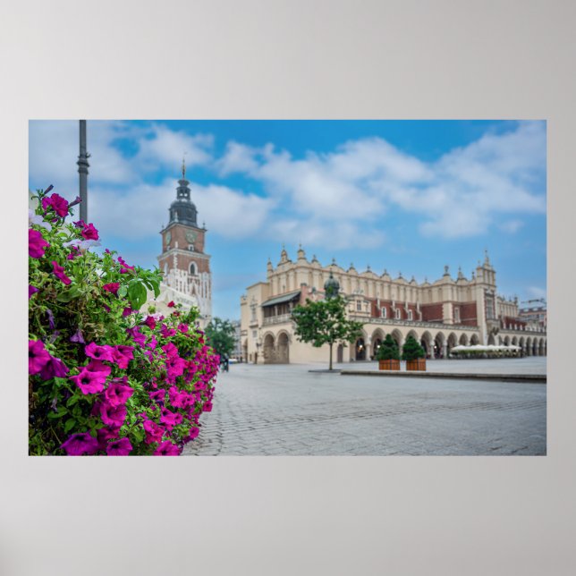 Poster O Cloth Hall na praça principal em Cracóvia, Polôn (Frente)