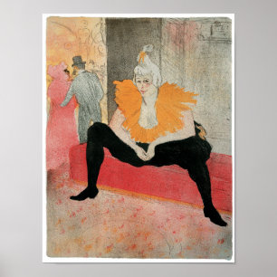 Poster O Clowness assentado por Henri de Toulouse-Lautrec