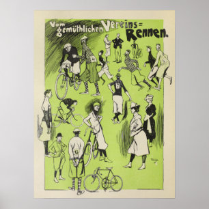 Poster O clube 1898 da bicicleta do vintage compete o
