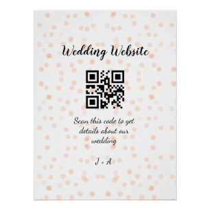 Póster O código QR de verificação do site de casamento pa