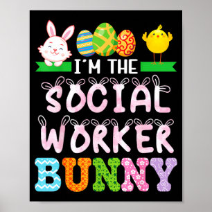 Poster O coelho trabalhador social dia de páscoa trabalho