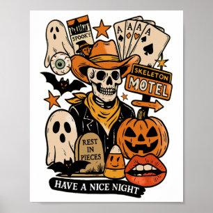 Poster O Colete De Motel De Skeleton Tem Uma Noite Boa