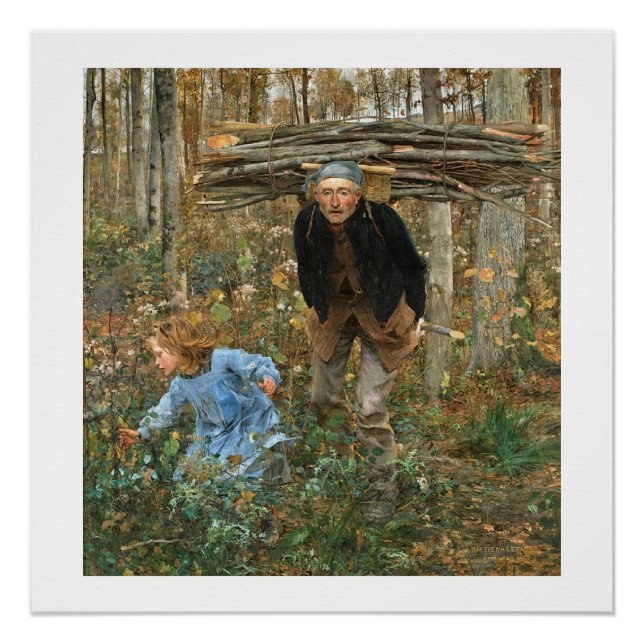 Póster O Coletor de Lenha - Jules Bastien-Lepage, 1881   (Frente)