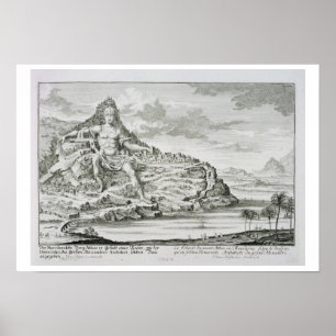 Póster O colosso de Monte Athos, Macedónia, um design b
