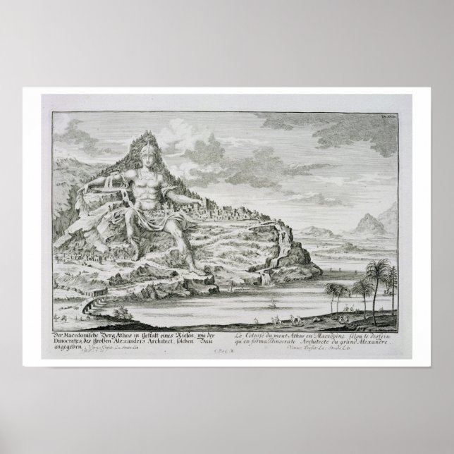 Póster O Colósso do Monte Atos, Macedônia, um design (Frente)