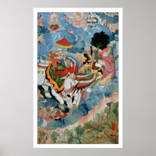 Póster O combate de Krishna com Indra, c.1590