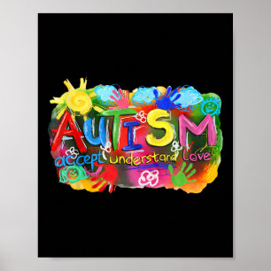 Poster O conceito de conscientização do Autismo de Brusha