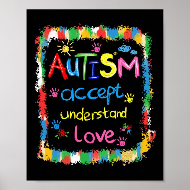 Poster O conceito de conscientização do Autismo de Brusha (Frente)
