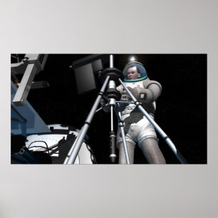 Poster O conceito do artista da exploração do espaço