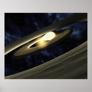 Poster O conceito do artista que mostra uma protuberânci