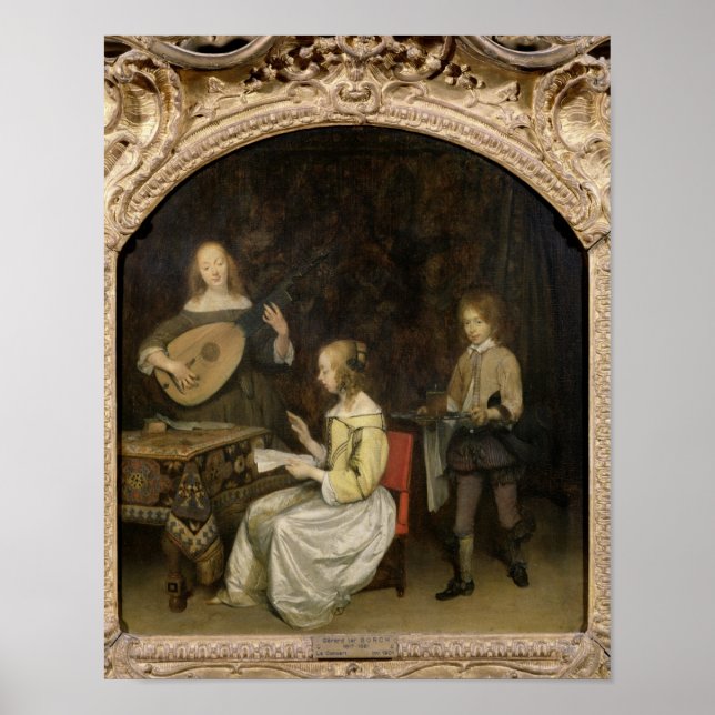 Póster O concerto: Cantor e Jogador de Teorbo (Frente)