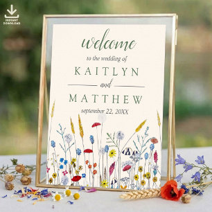 Poster O Conjunto de Casamento Prado de Flores Silvestres